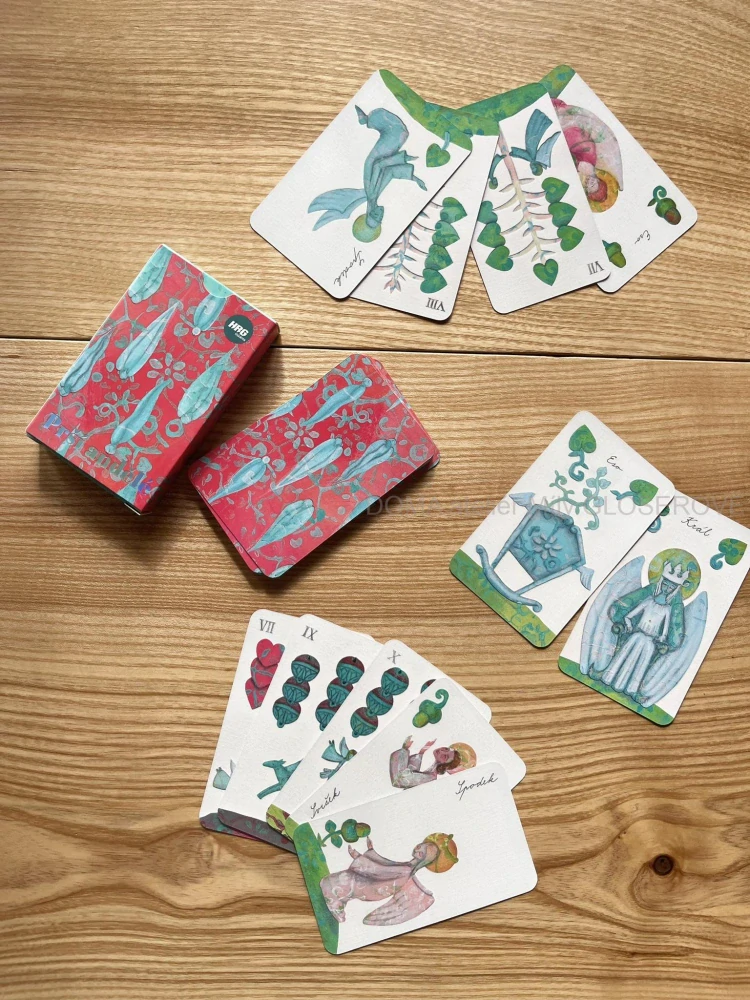 Mariášové karty "PRŠÍ ANDĚLÉ" červené