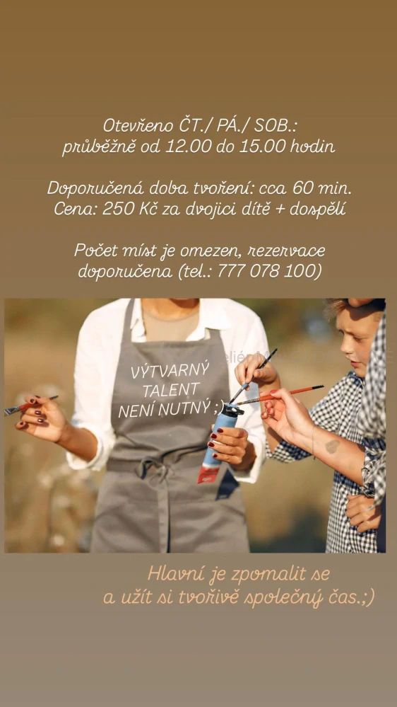 Workshop MAMI, TATI, POJĎTE SE SE MNOU ZASTAVIT