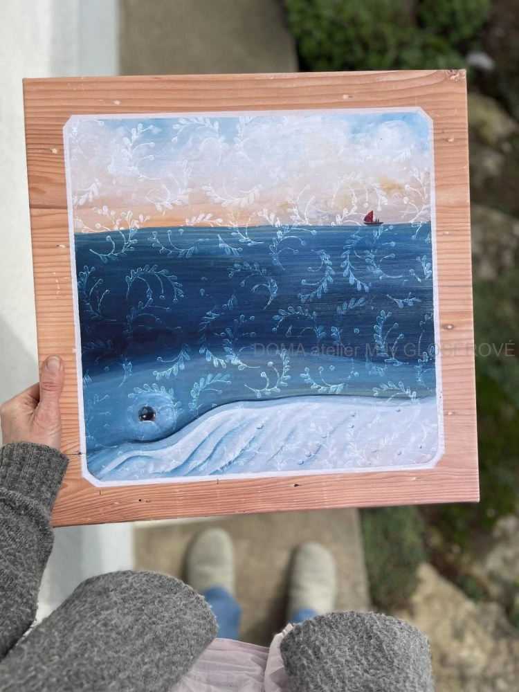 Obraz Velryba a loďka