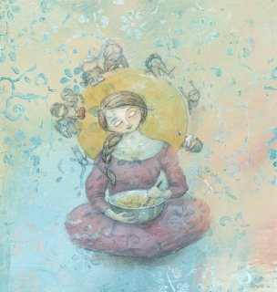 Obraz Žena - matka - slunce rodinné galaxie